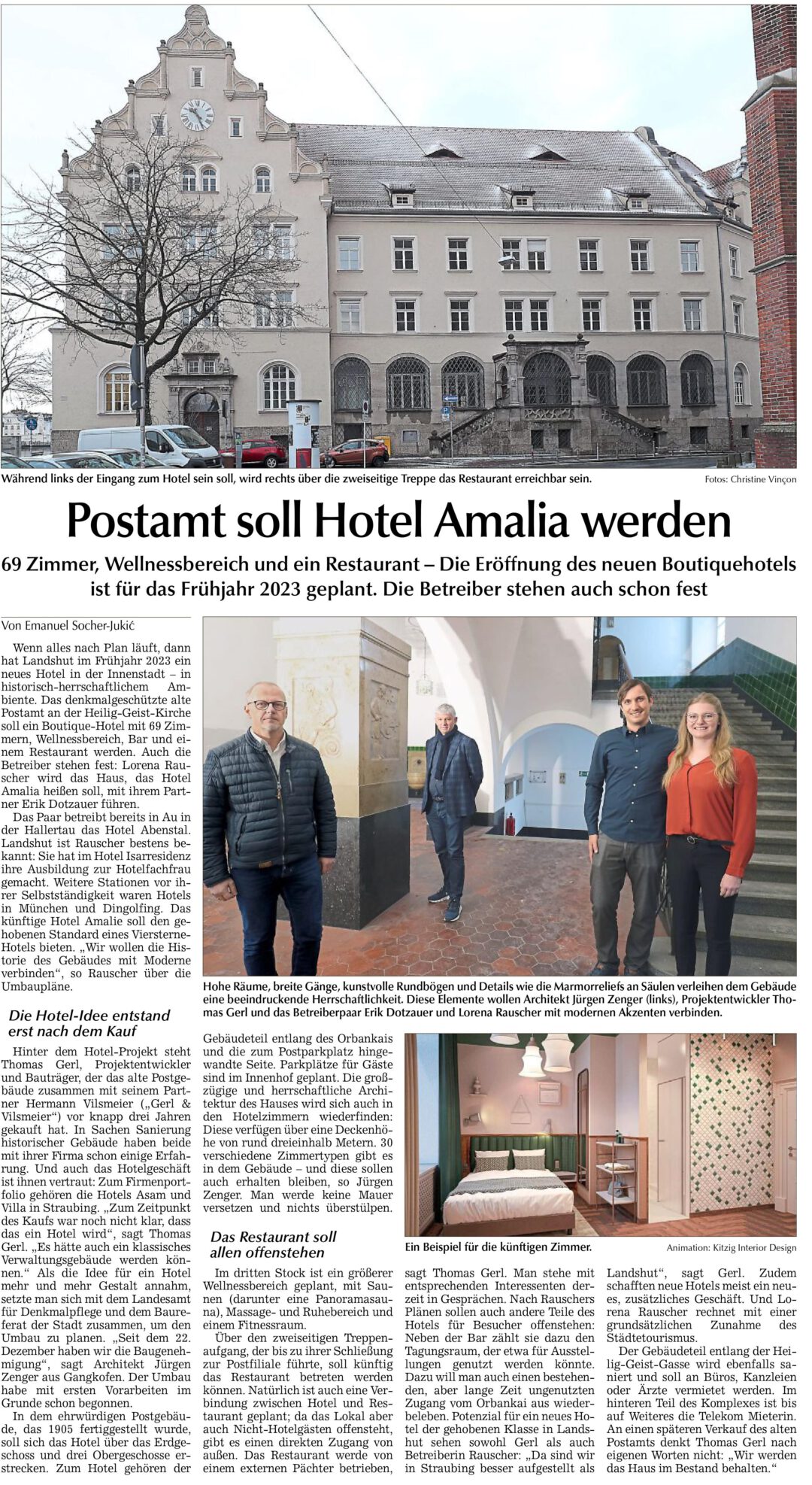 Pressemitteilung Postamt wird Hotel Amalia